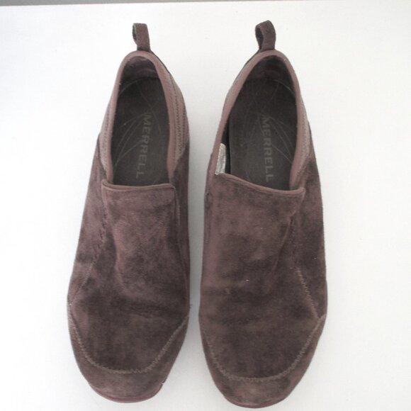 Merrell Coffee Bean Brown Suede Flat Loafers - Size 9.5M - Picture 4 of 9